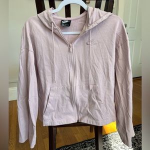 Nike pink zip up sweatshirt